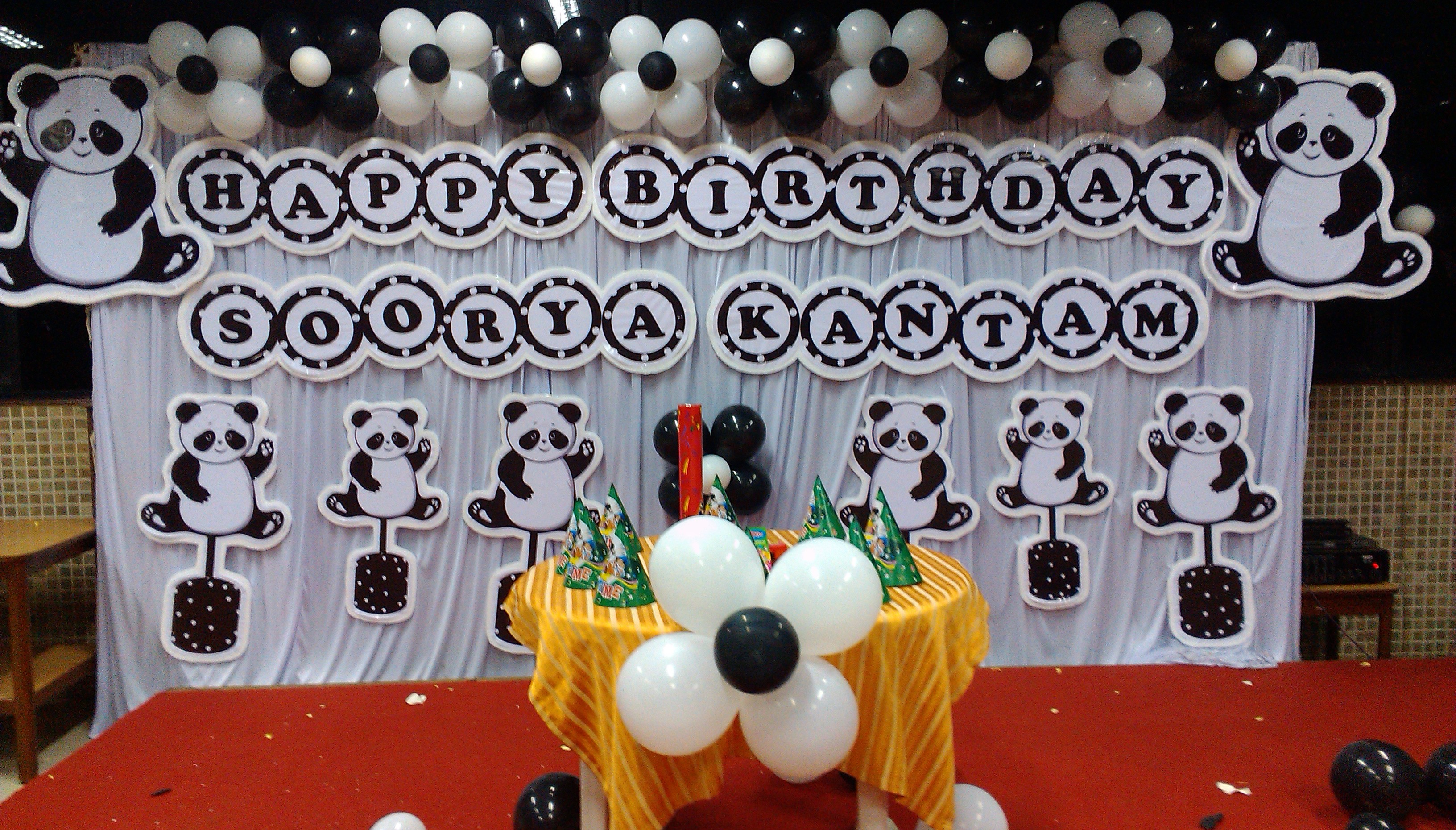 Kung fu panda theme birthday balloon decorators Bangalore
