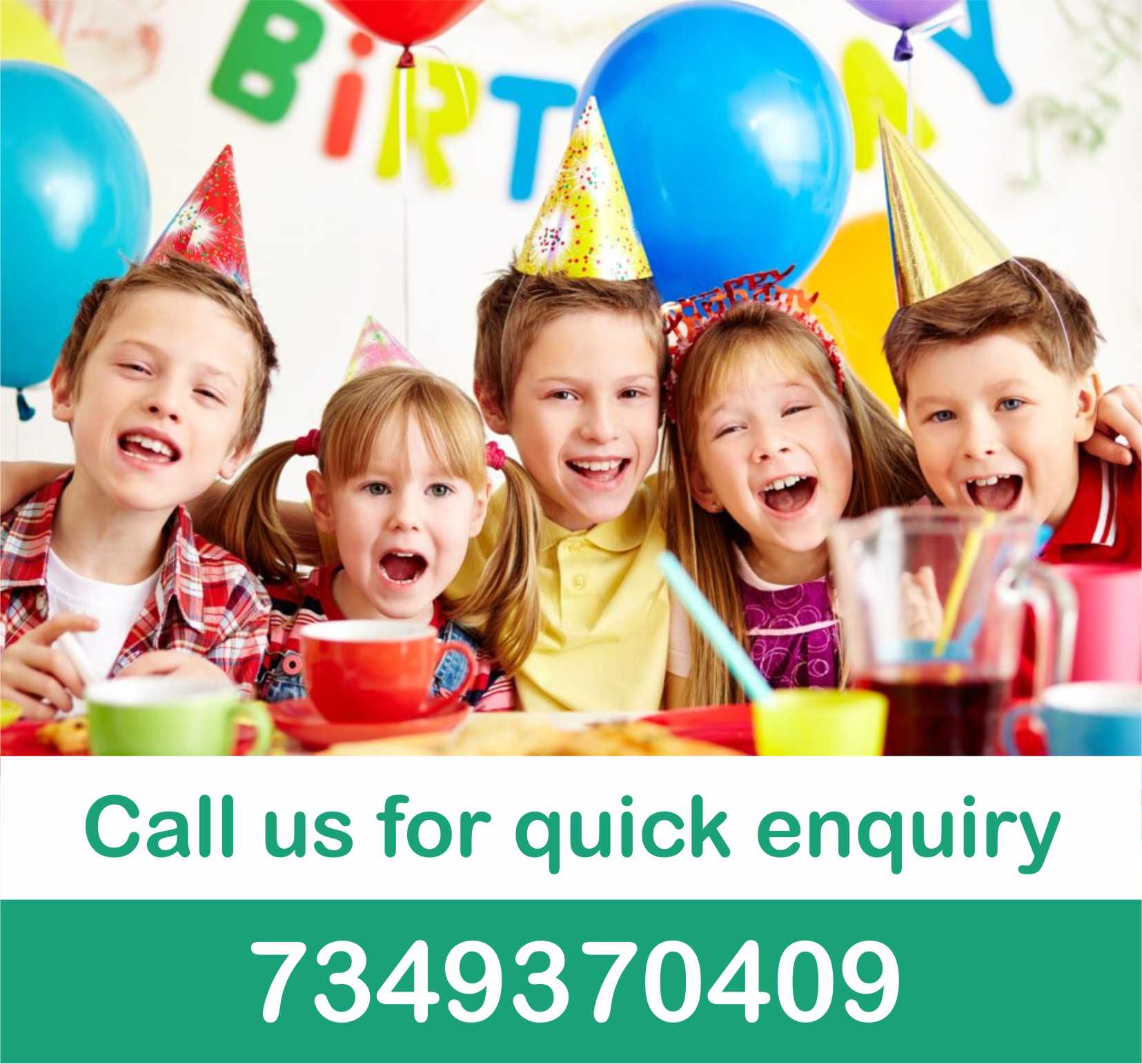 Birthday party organisers contact number