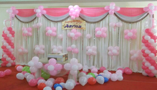 Girl baby birthday balloon decorators Bangalore