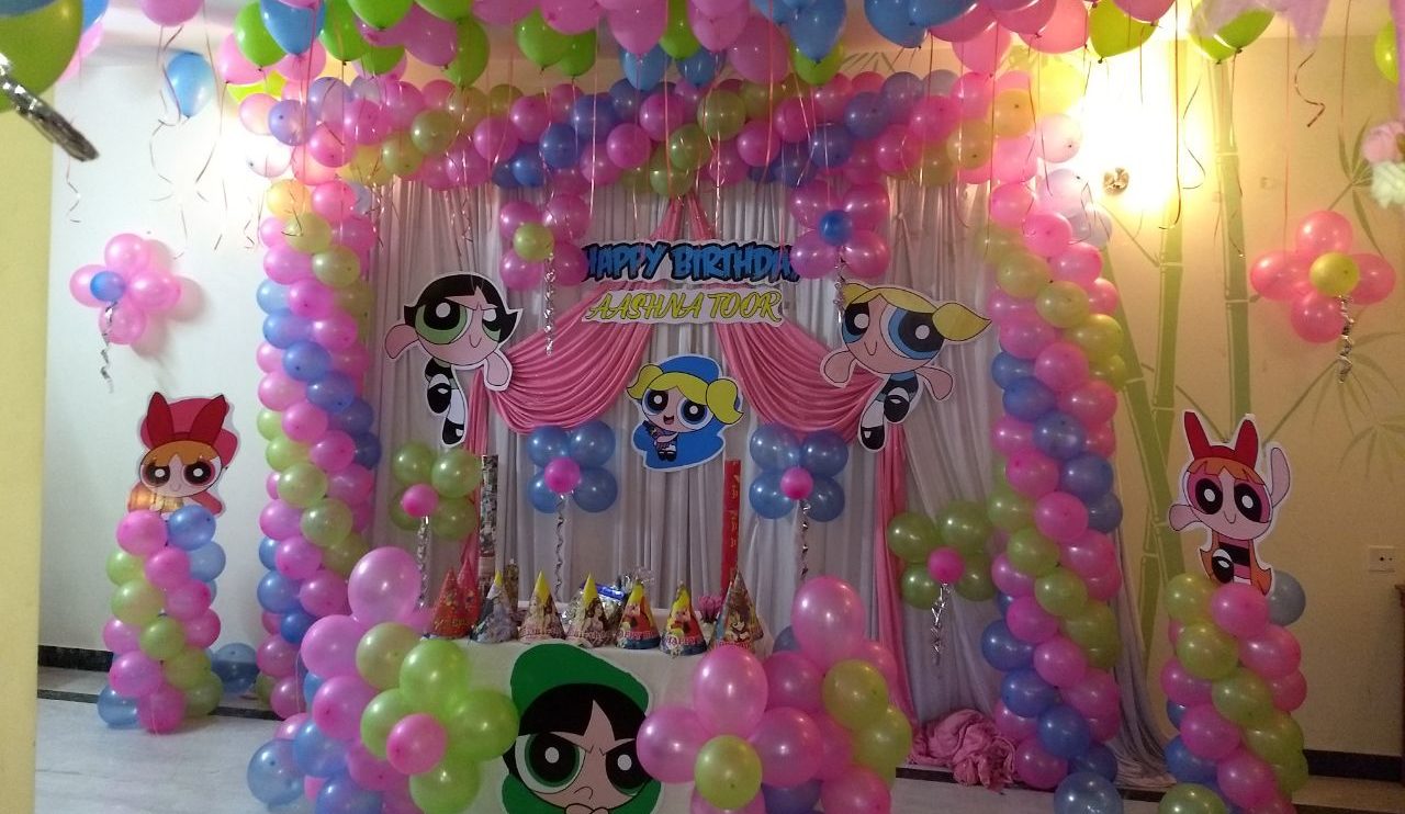 Power puff girls theme balloon decorators Bangalore