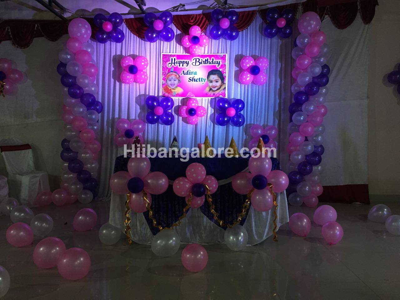 Girl baby Birthday party balloon decorators Bangalore