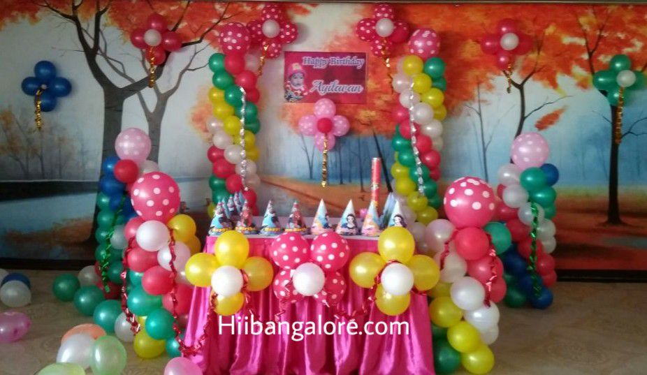 Rainbow balloon decorators for birthday party Bangalore