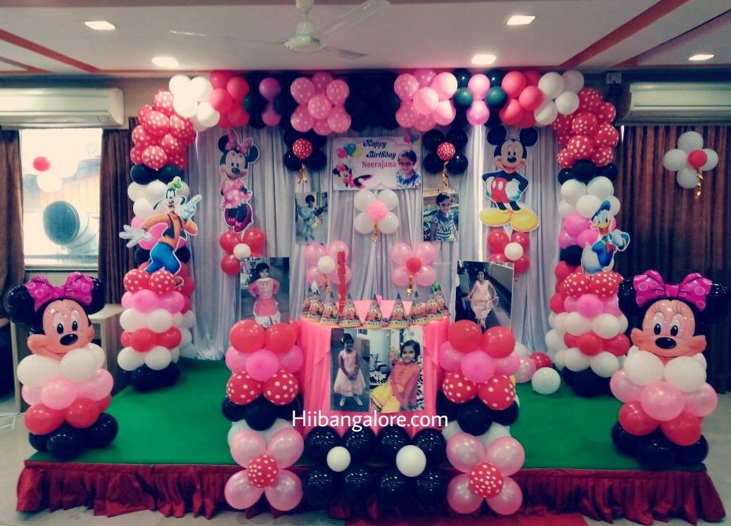 Minnie mouse theme balloon decorators Bangalore
