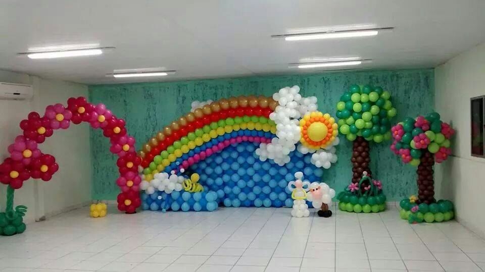 rainbow theme balloon decoration