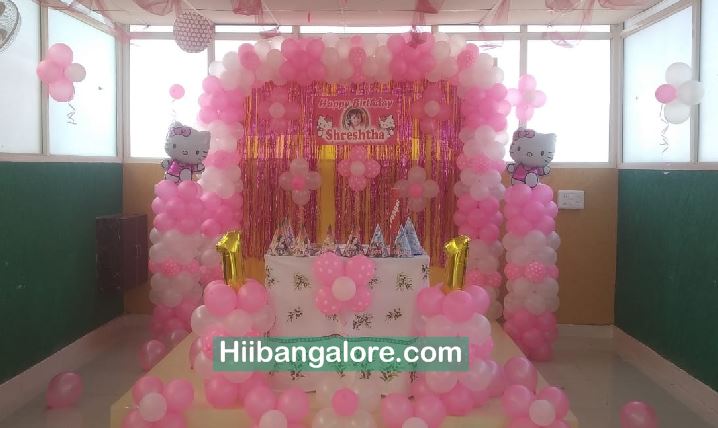 Hello kitty simple balloon decorators Bangalore