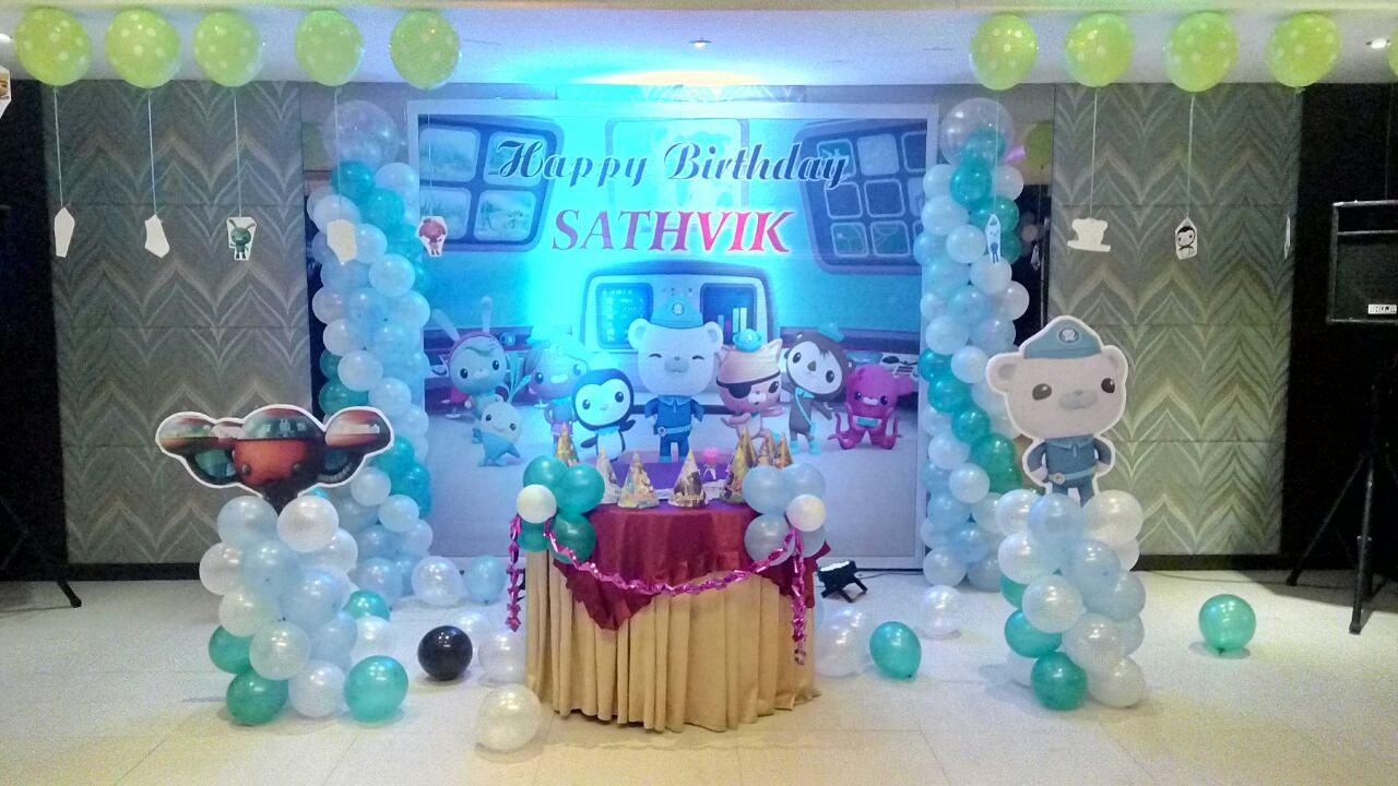 Octonuts theme banner birthday party balloon decoration Bangalore