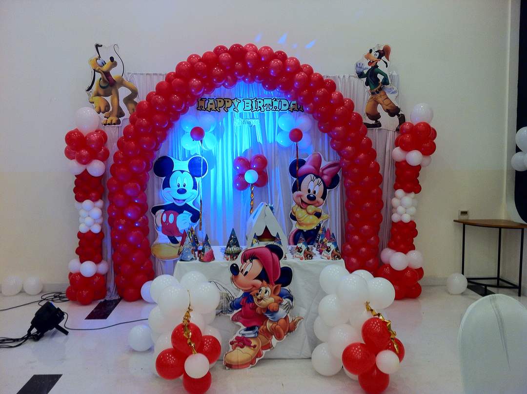 Mickey mouse theme birthday party balloon decorators Bangalore