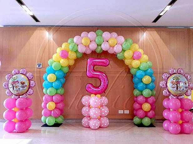 fifth birthday party balloon decorators Bangalore