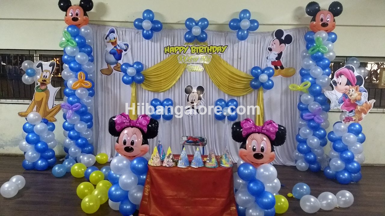 Mickey mouse theme birthday balloon decorators Bangalore