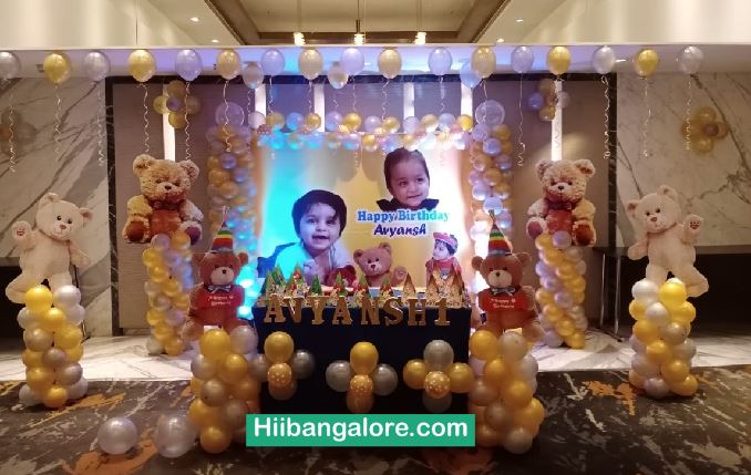 Teddy bear theme birthday party decorators Bangalore