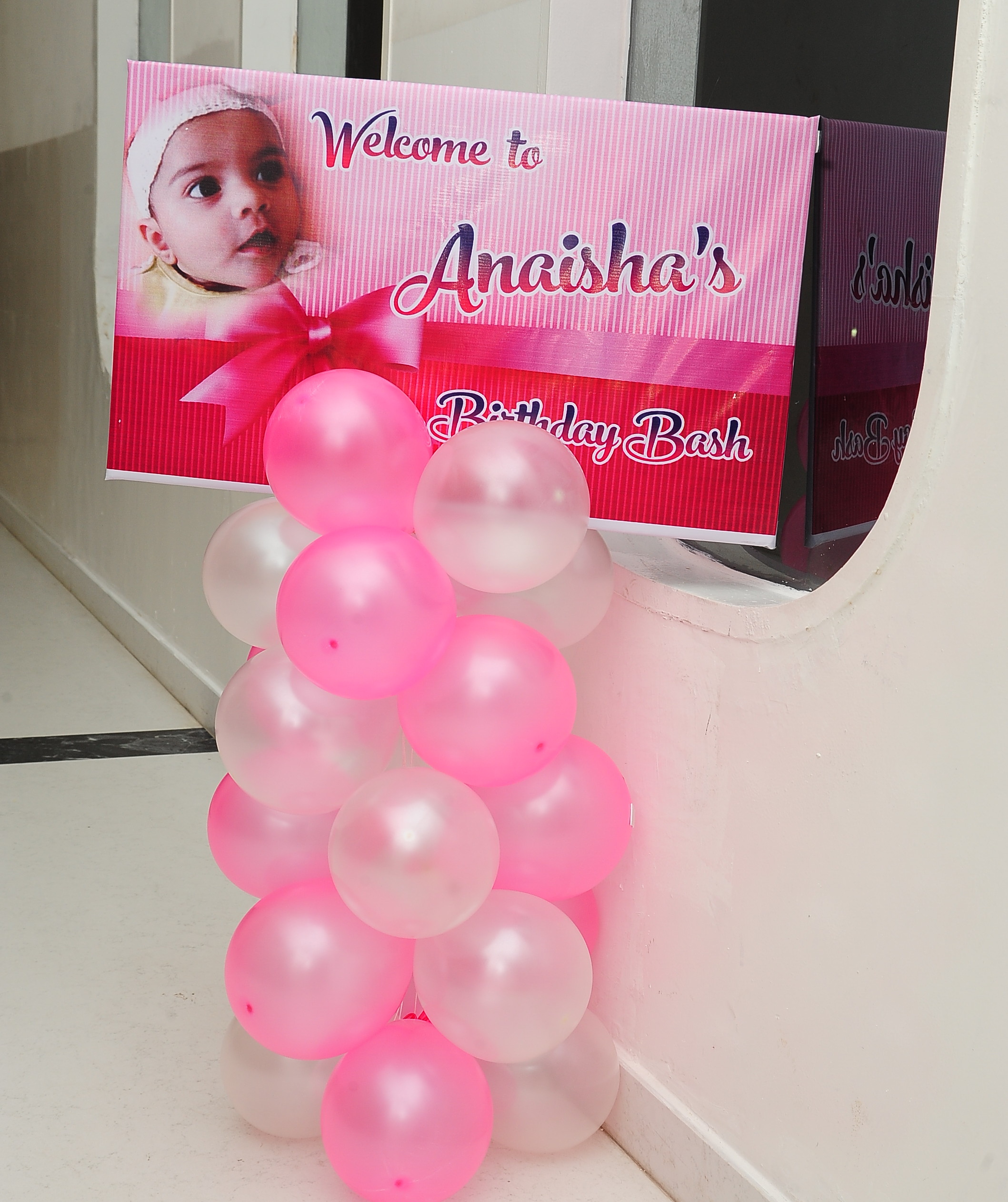 Birthday party balloon decoration welcome board Bangalore
