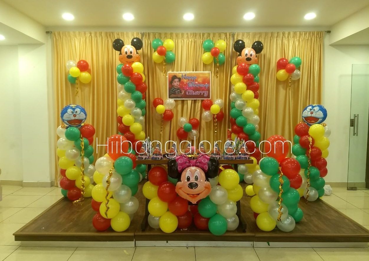 Multi color basic balloon decoration Bangalore