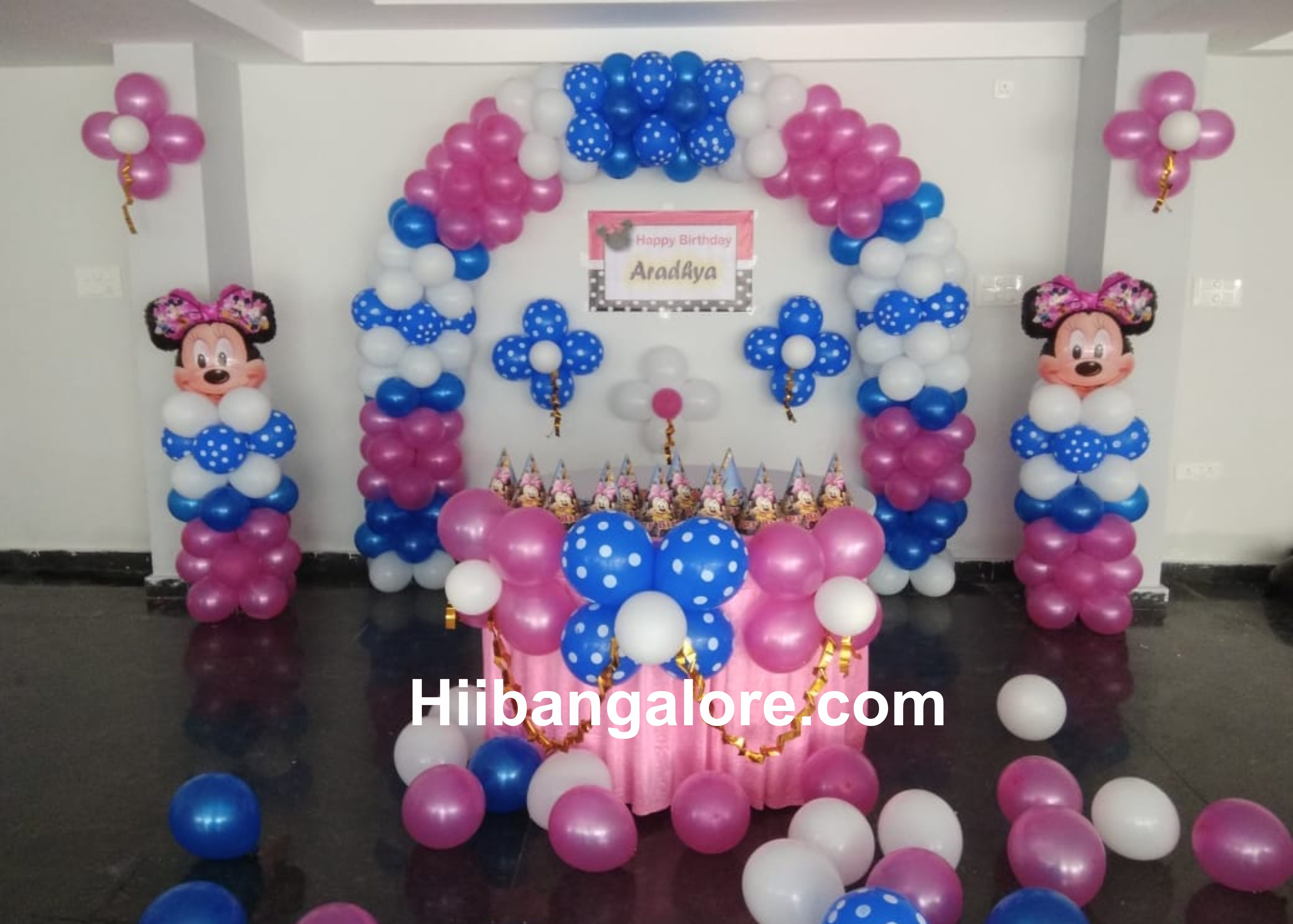 Minnie mouse theme balloon decorators Bangalore