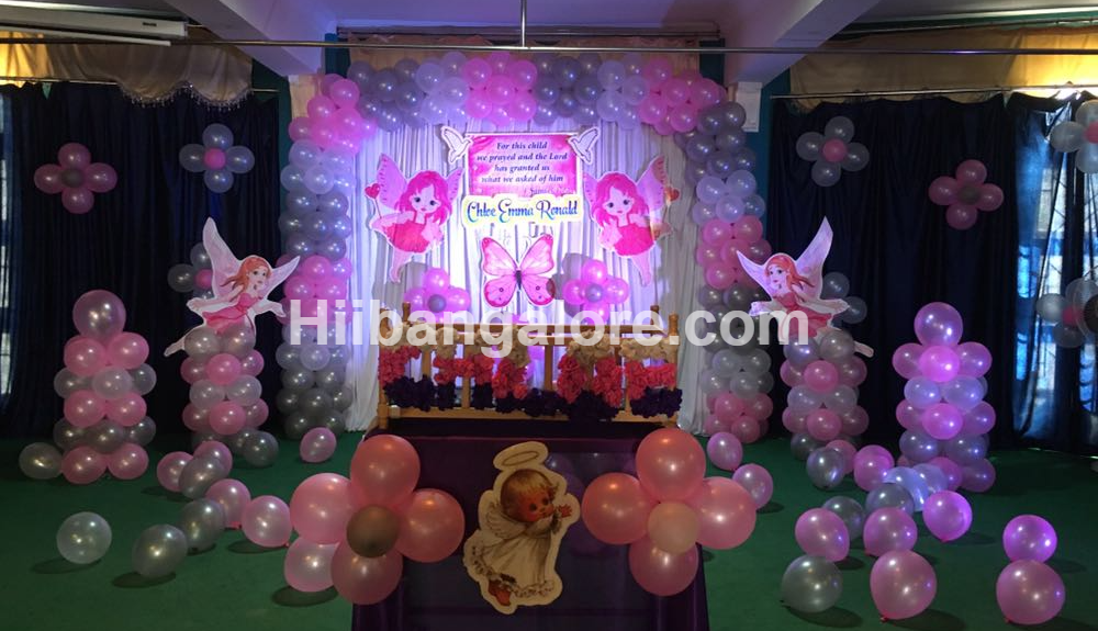 Baby fairy theme balloon decorators Bangalore