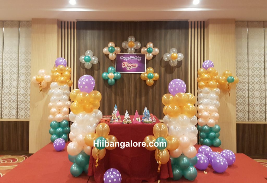 Simple tri color birthday party balloon decoration Bangalore - Best ...