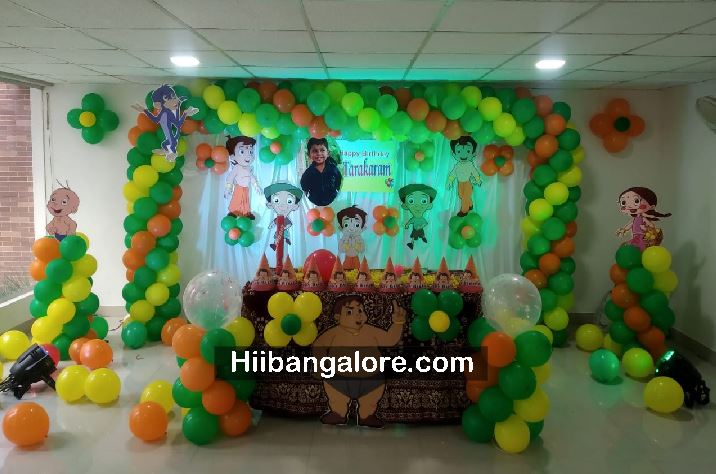 Chota bheem theme balloon decorators Bangalore
