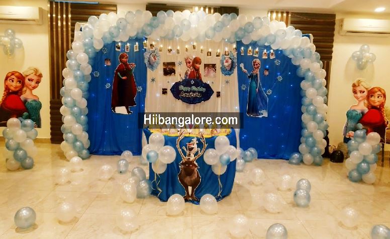 Frozen theme balloon decorators Bangalore