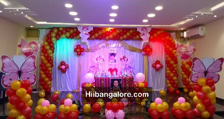 Golden fairy theme balloon decorators Bangalore