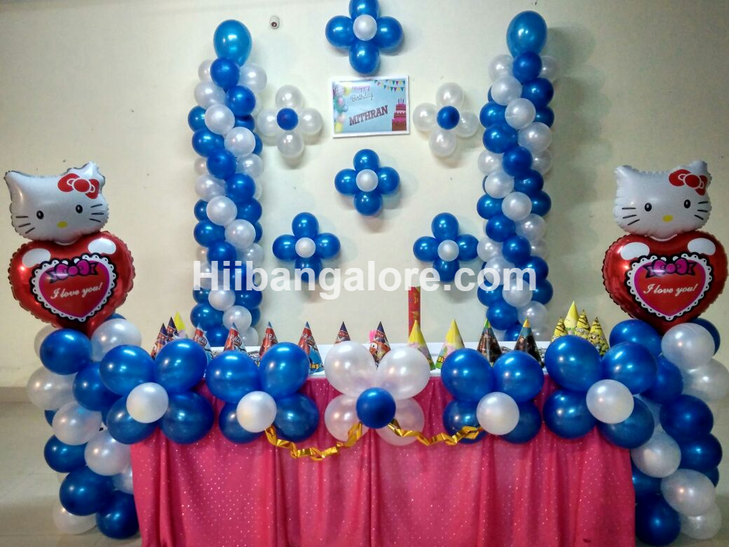 hello kitty boy theme balloon decorators Bangalore