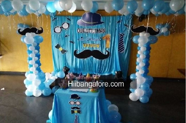 Little man theme balloon decorators Bangalore