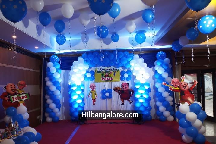 Motu patlu theme balloon decorators Bangalore