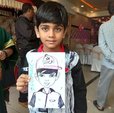 Caricature artist for kids birthday party Bangalore