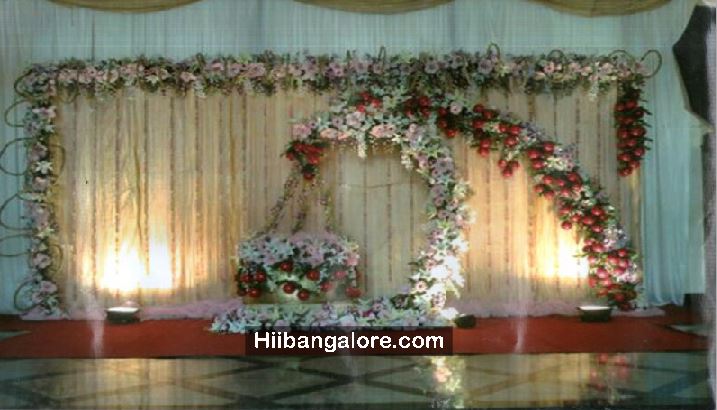 Halfmoon theme flower decoration for naming ceremony