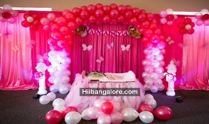 Naming ceremony balloon decoration Bnagalore