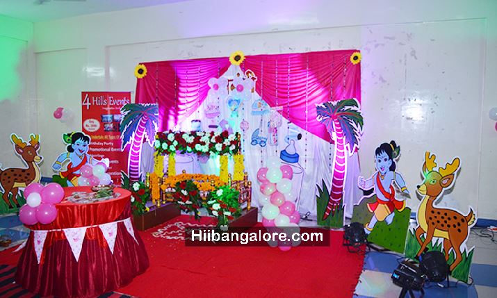 Krishna theme naming ceremony decoration Bangalore