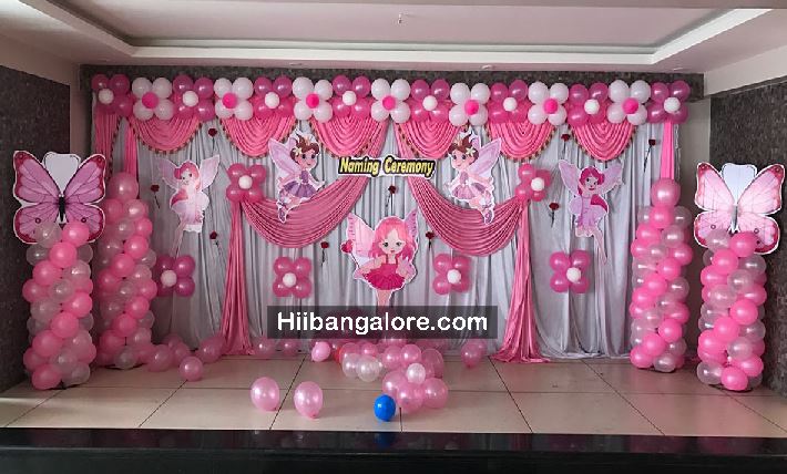 Baby fairy theme cradle decoration bangalore