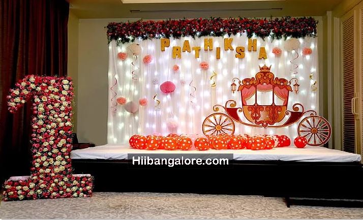 Charriot theme cradle ceremony decorators bangalore