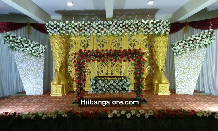Golden theme cradle ceremony decoration bangalore