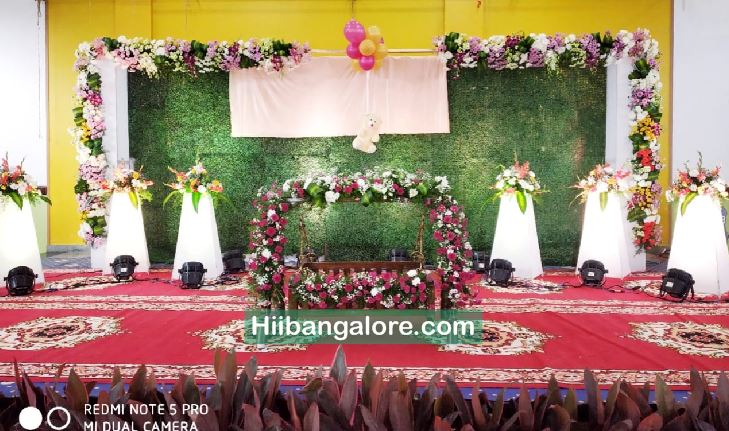 Grass backdrop naming ceremony decoration Bangalore - Best Birthday Party  Organisers, Balloon decorators, Birthday party Caterers in Bangalore