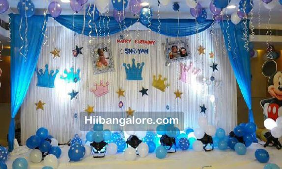 Prince crown theme balloon decorations bangalore