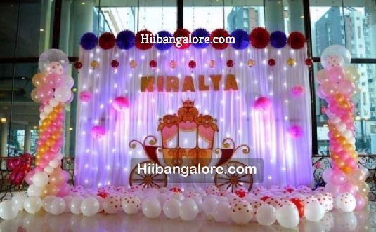 royal prince chariot theme balloon decoration bangalore