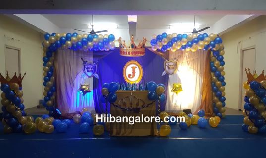 Royal prince theme baby boy balloon decorations bangalore