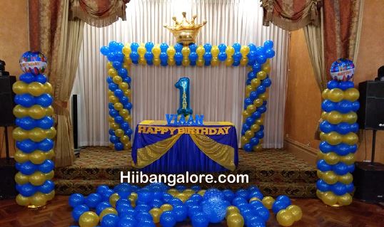 Backdrop royal prince theme balloon decorations bangalore