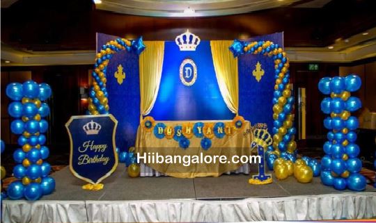 metallic royal prince theme balloon decoration