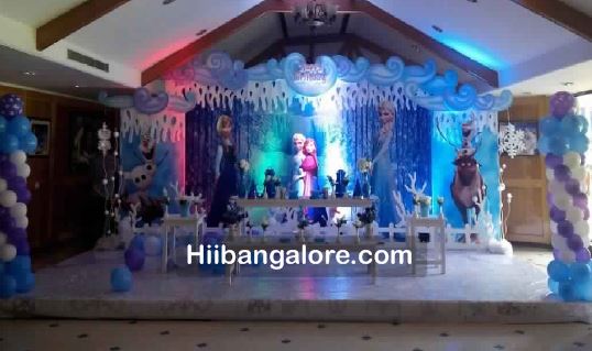 Frozen theme birthday party decoration bangalore
