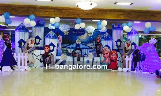 3d frozen theme birthday party bangalore