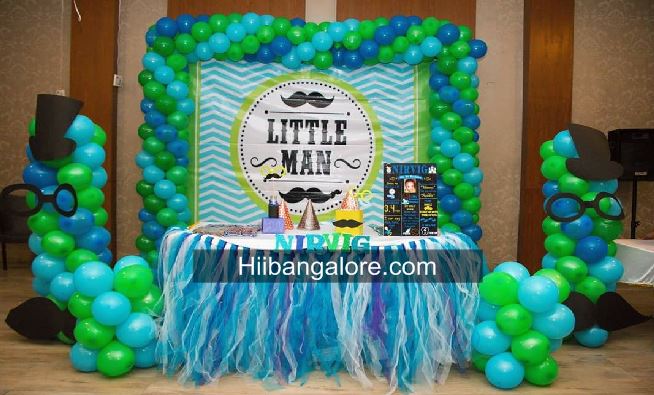 Banner theme little man decorations