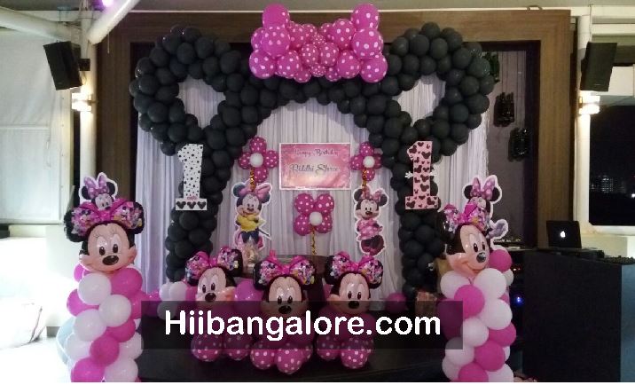 Minney mouse balloon arc decoration Bangalore