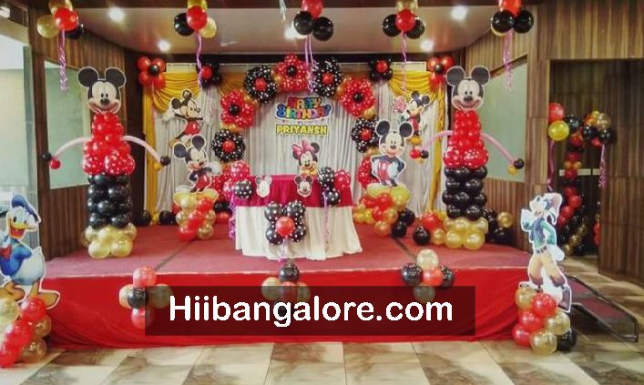 Customized mickey mouse theme balloon decoration bangalore