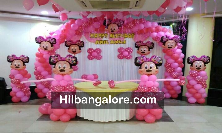 Minney mouse themed birthday decoration bangalore
