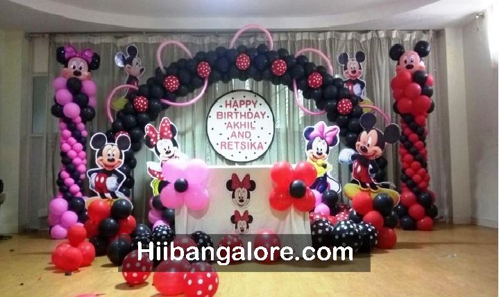 Mickey mouse and minney mouse theme decoration for twins