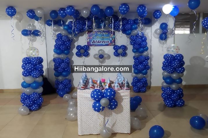 Elegant blue balloon decorators Bangalore