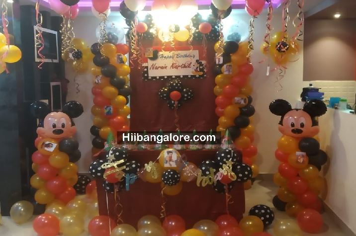 Simple mickey mouse Birthday balloon decorators Bangalore