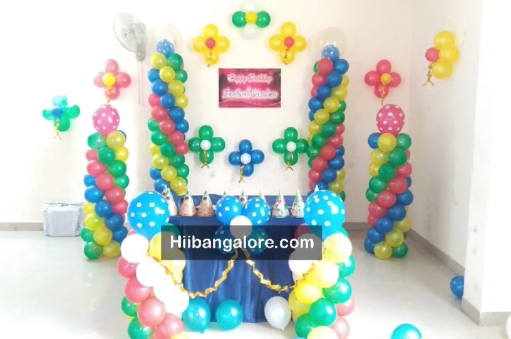 Colorful birthday balloon decorators Bangalore