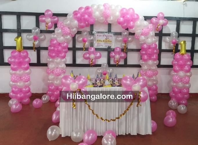 Girl baby simple balloon decorators Bangalore