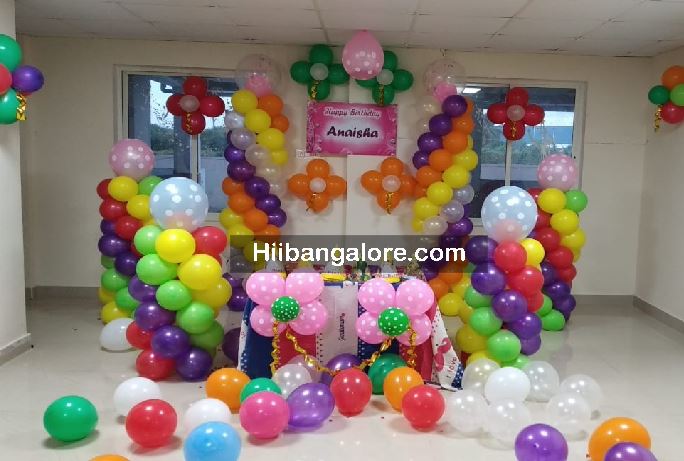 rainbow color balloon decorators Bangalore